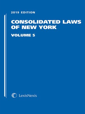 cover image of Consolidated Laws of New York